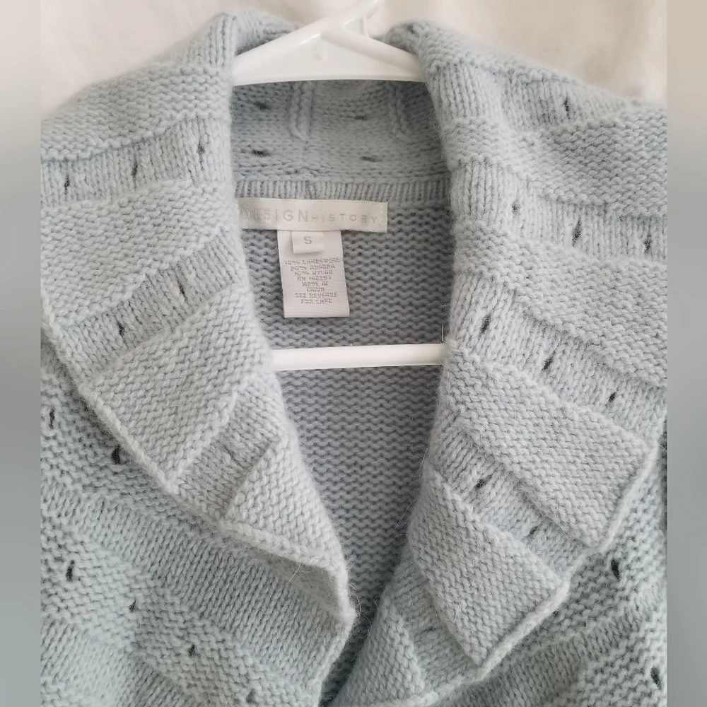 Design History light blue cascade wool and angora cardigan - Picture 2 of 4